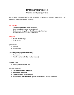 Activities in the Cell - It also includes the cell life cycle, the ...