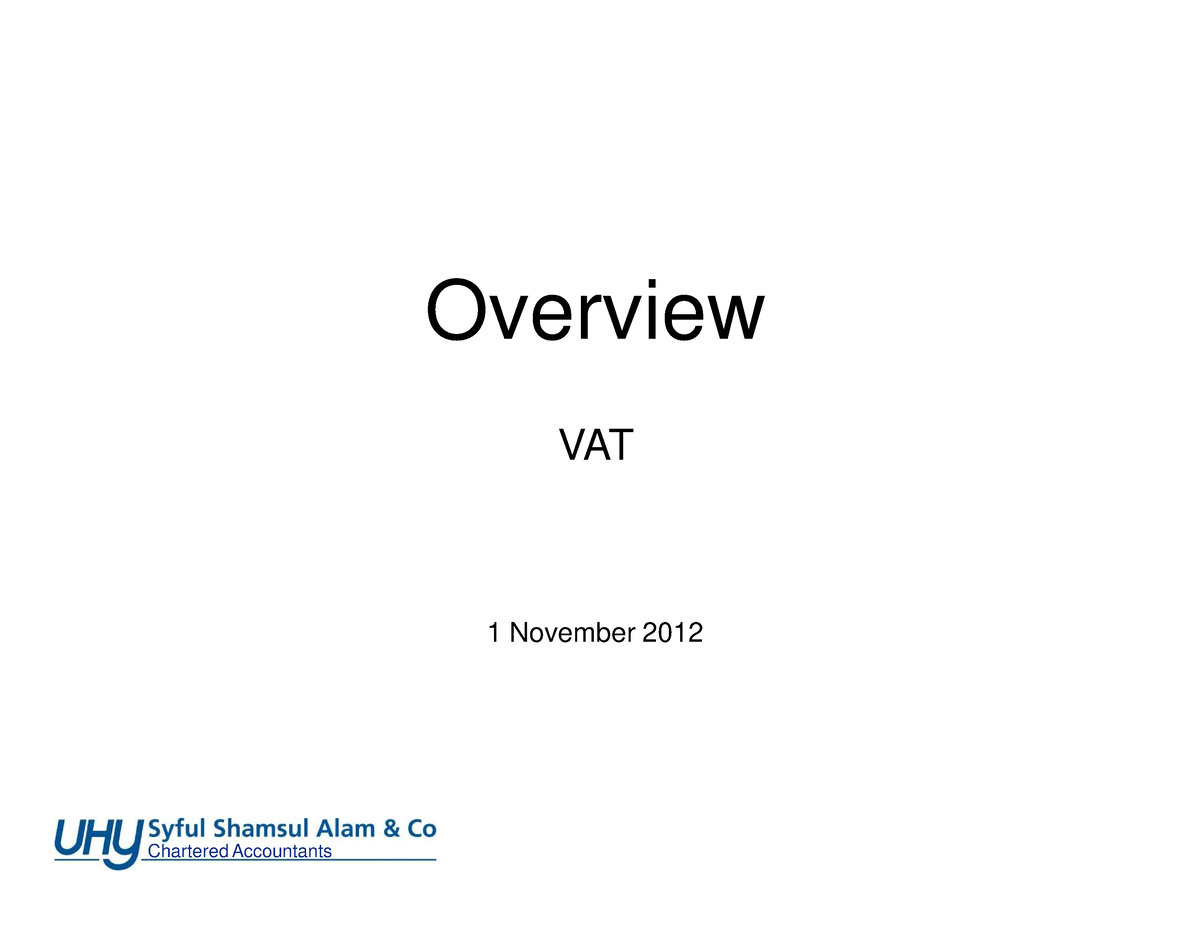 Overview Of VAT VAT In Bangladesh Overview VAT 1 November 2012   Thumb 1200 927 