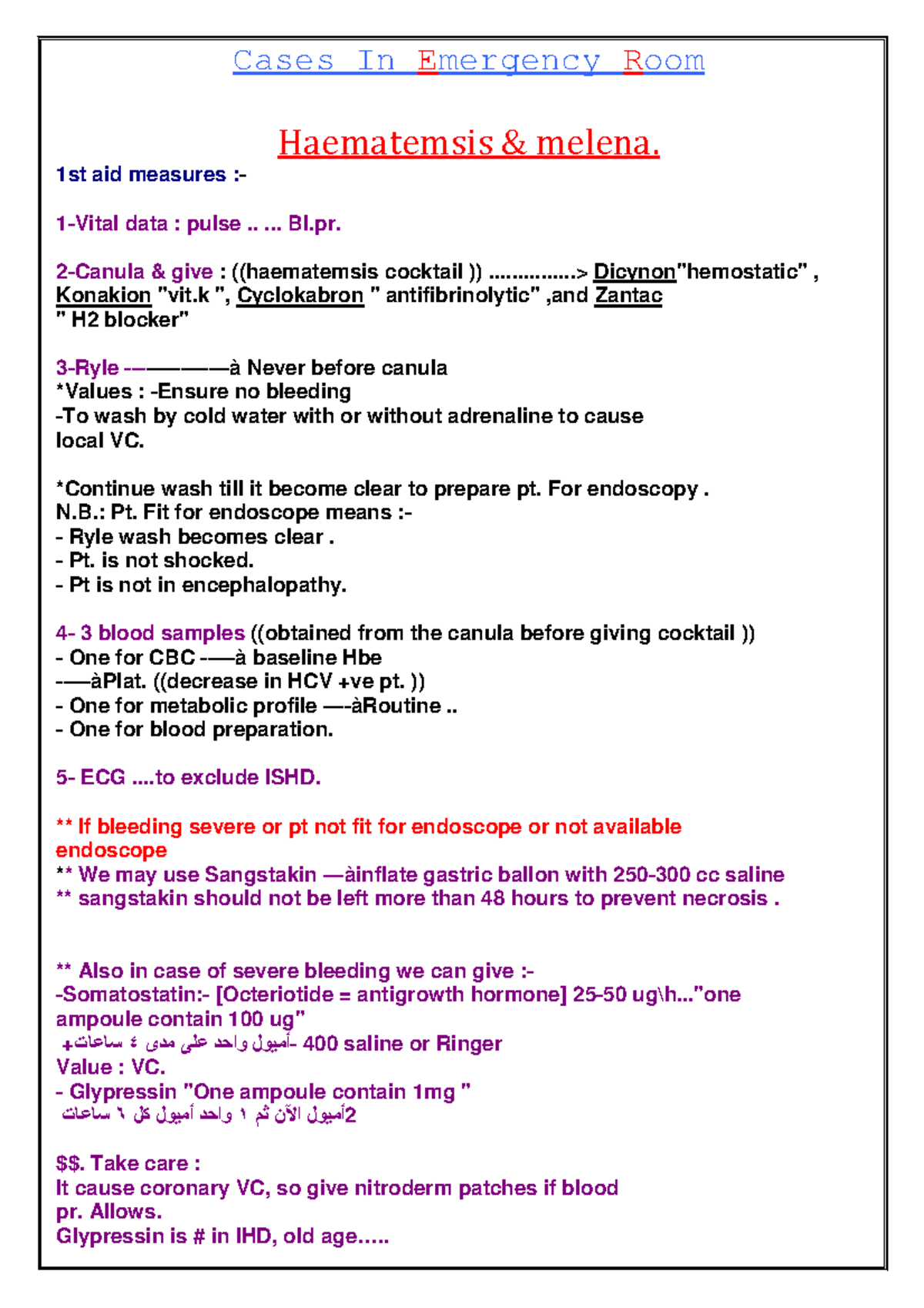 ER Cases physiology pathology Cases In Emergency Room Haematemsis