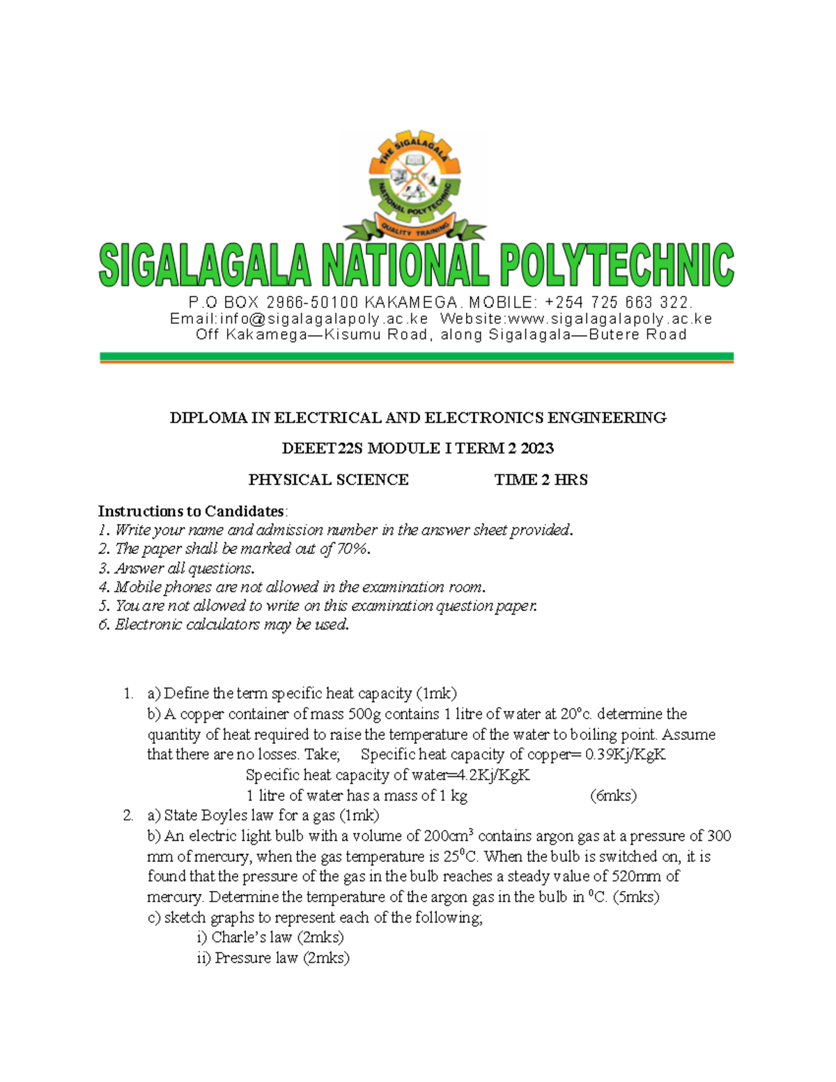 Deeet - DIPLOMA IN ELECTRICAL AND ELECTRONICS ENGINEERING DEEET22S ...