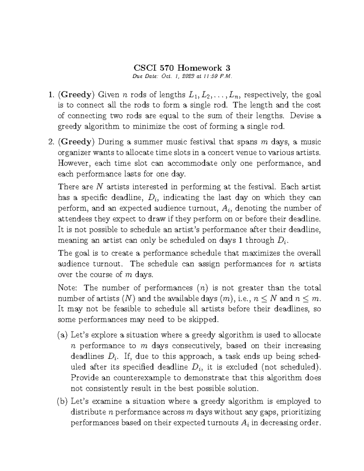 CSCI570 Fall2022 HW3 - CSCI 570 Homework 3 Due Date: Oct. 1, 2023 At 11 ...