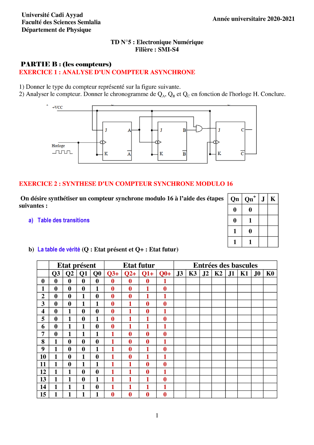 TD5 2021 Partie B - Maths Info - 1 TD N°5 : Electronique Numérique ...