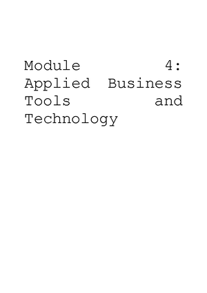 Module 3 applied business tools and technology - Module3: Applied ...