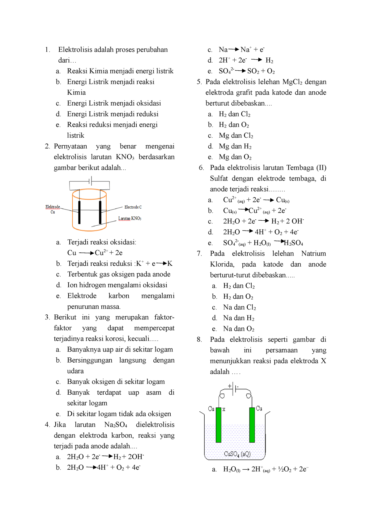 Elektrolisis - .. A. Reaksi Kimia Menjadi Energi Listrik B. Energi ...