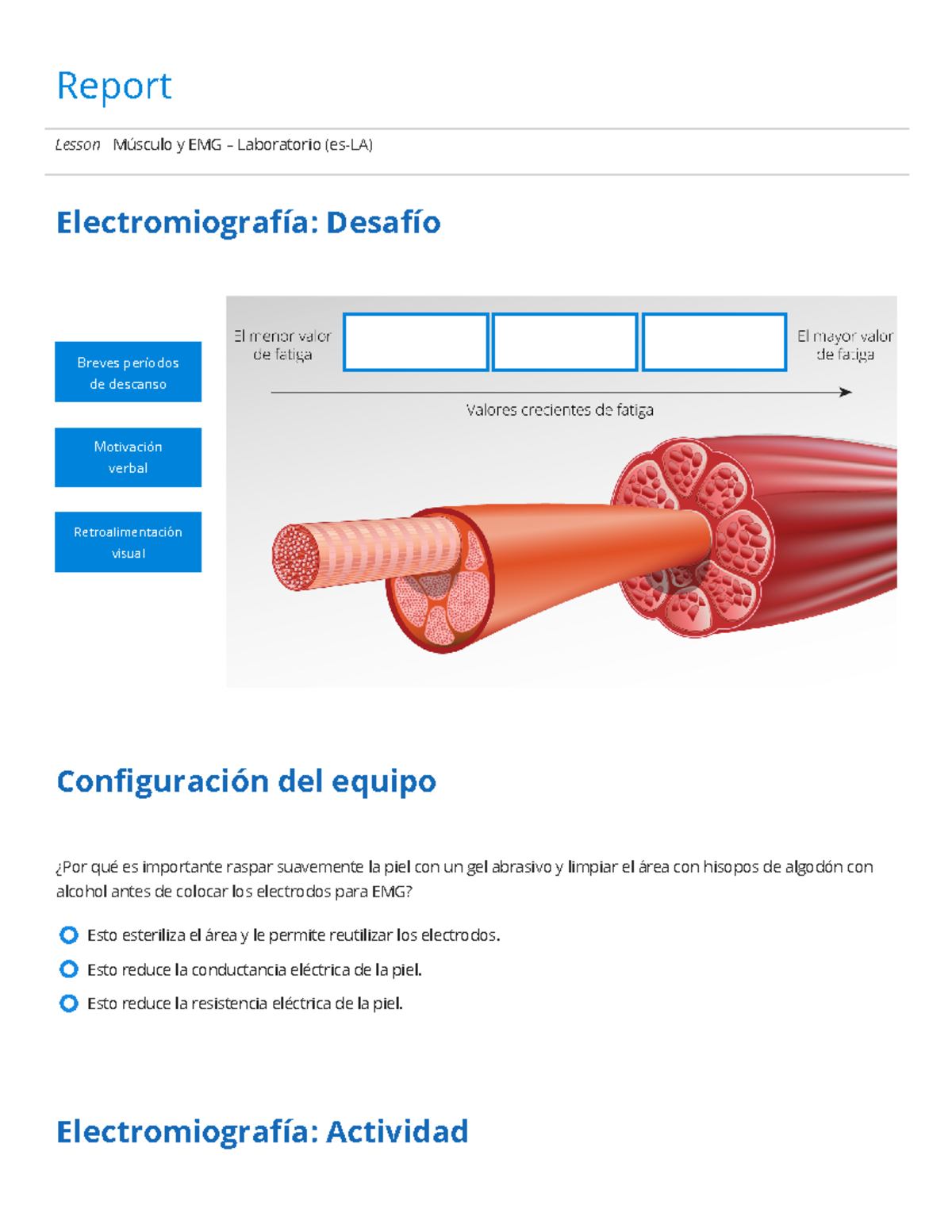 Músculo y EMG LABORATORIO COMPLETO - Report Lesson Músculo y EMG ...
