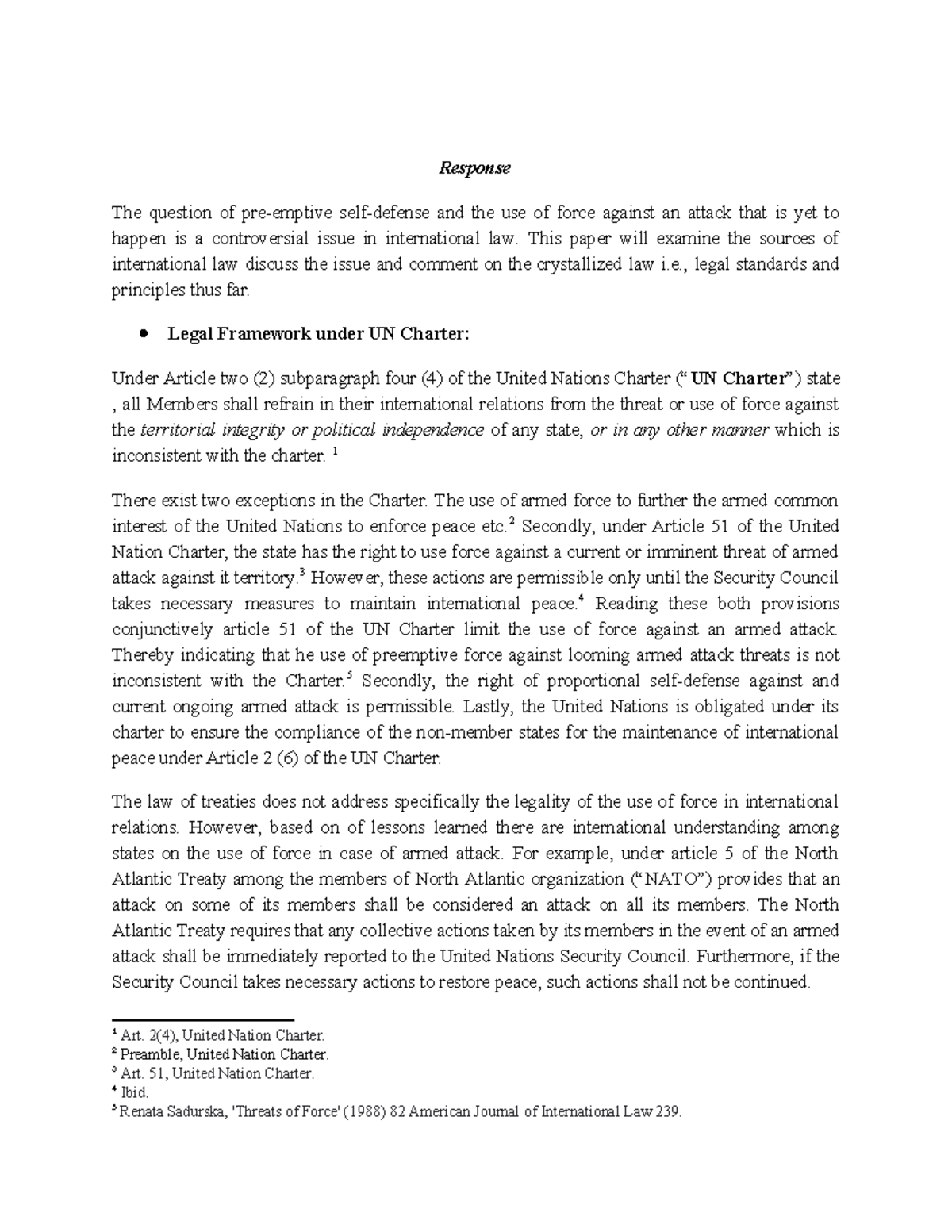 2023.02.16 Draft Essay] - Response The question of pre-emptive self ...