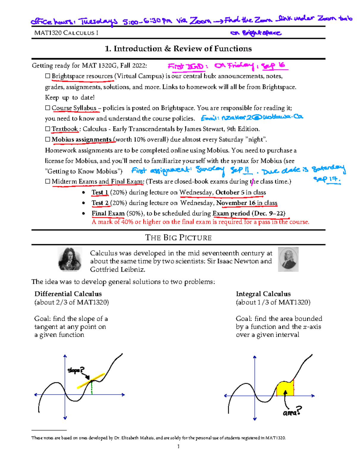 1320G-202209-notes 01-filled - MAT1320 CALCULUS I 1. Introduction ...