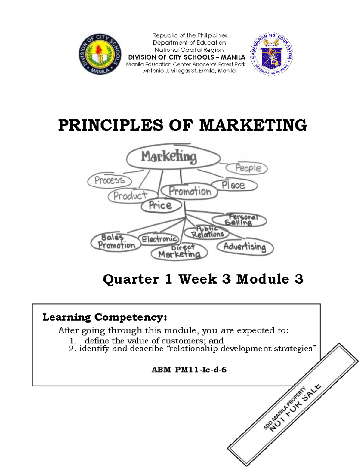 Principles of Marketing - Republic of the Philippines Department of ...