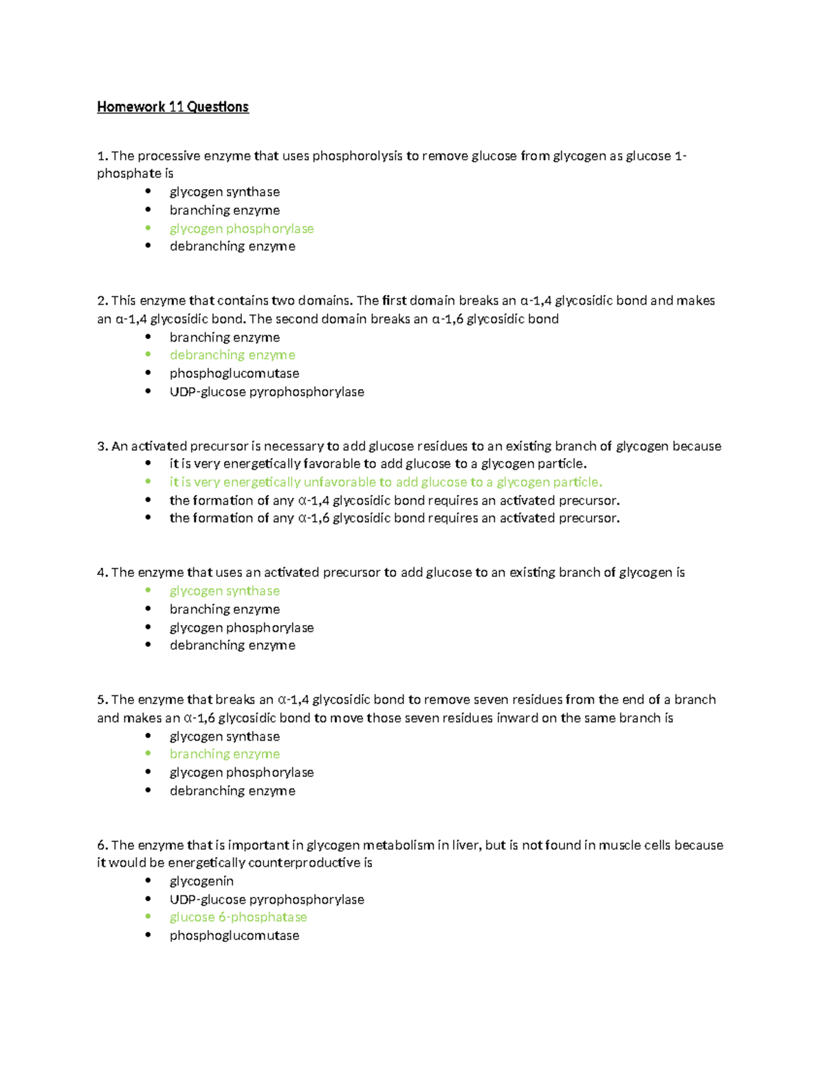 Homework 11 Questions done - Homework 11 Questions The processive ...
