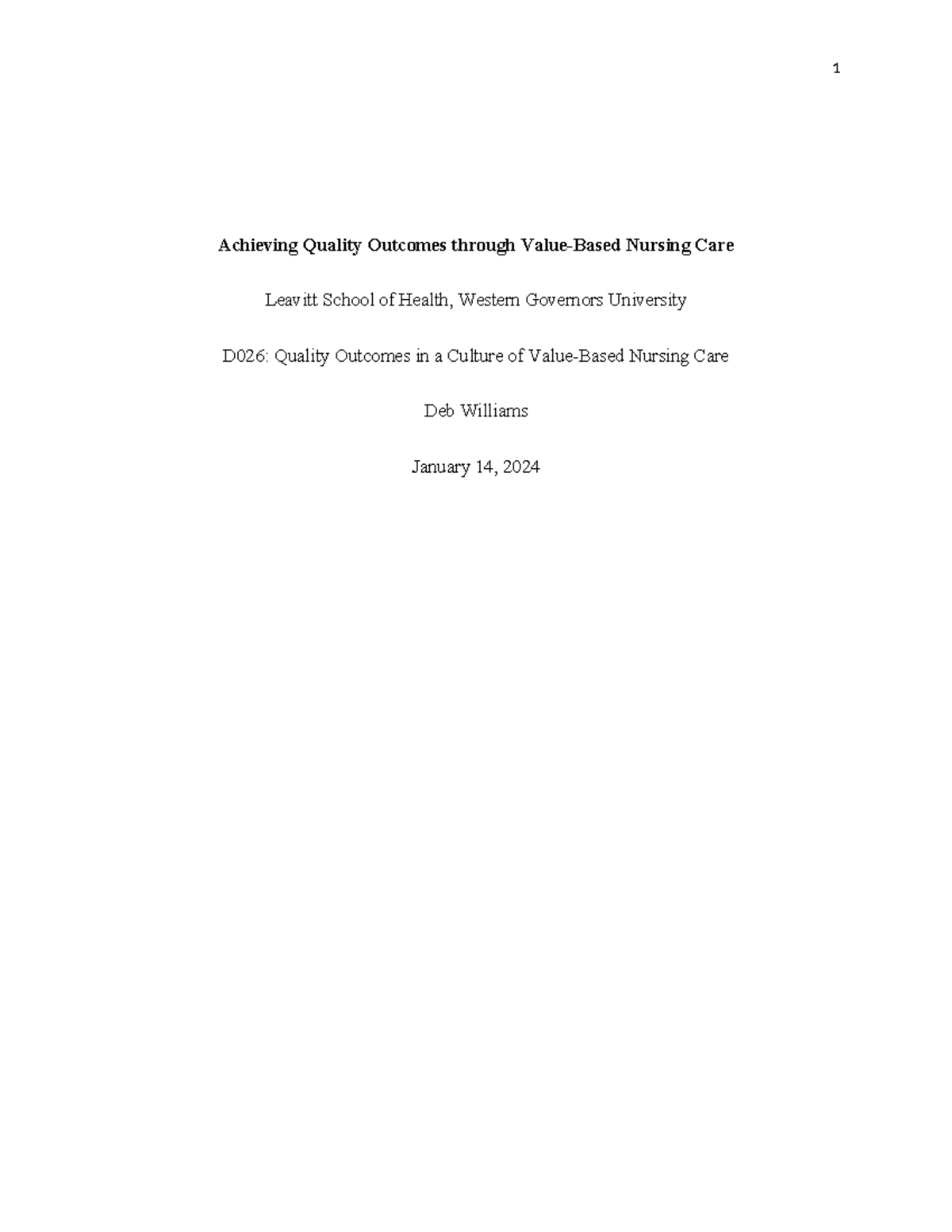 AXM2 -D026 - Achieving Quality Outcomes Through Value-Based Nursing ...