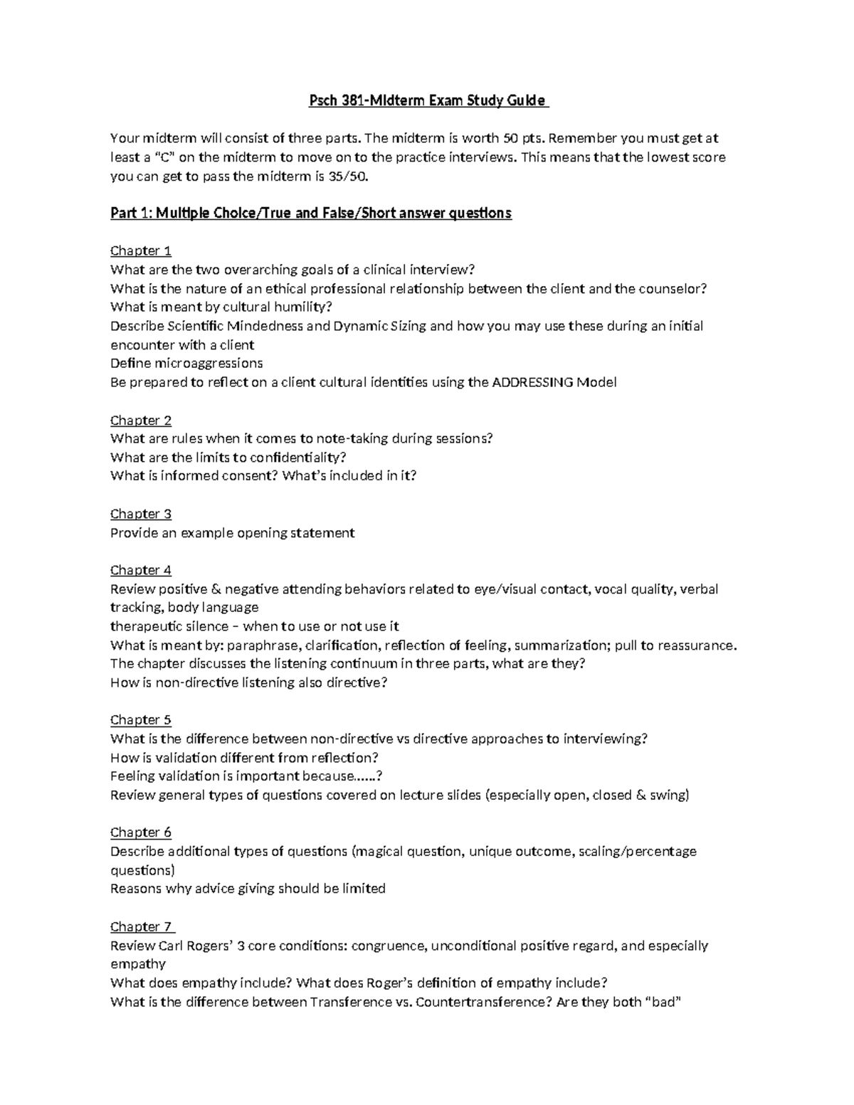 Midterm Exam Study Guide Psch 381 Midterm Exam Study Guide Your Midterm Will Consist Of Three Midterm Exam Study Guide Psch 381 Midterm Exam Study Guide Your Midterm Will Consist Of Three