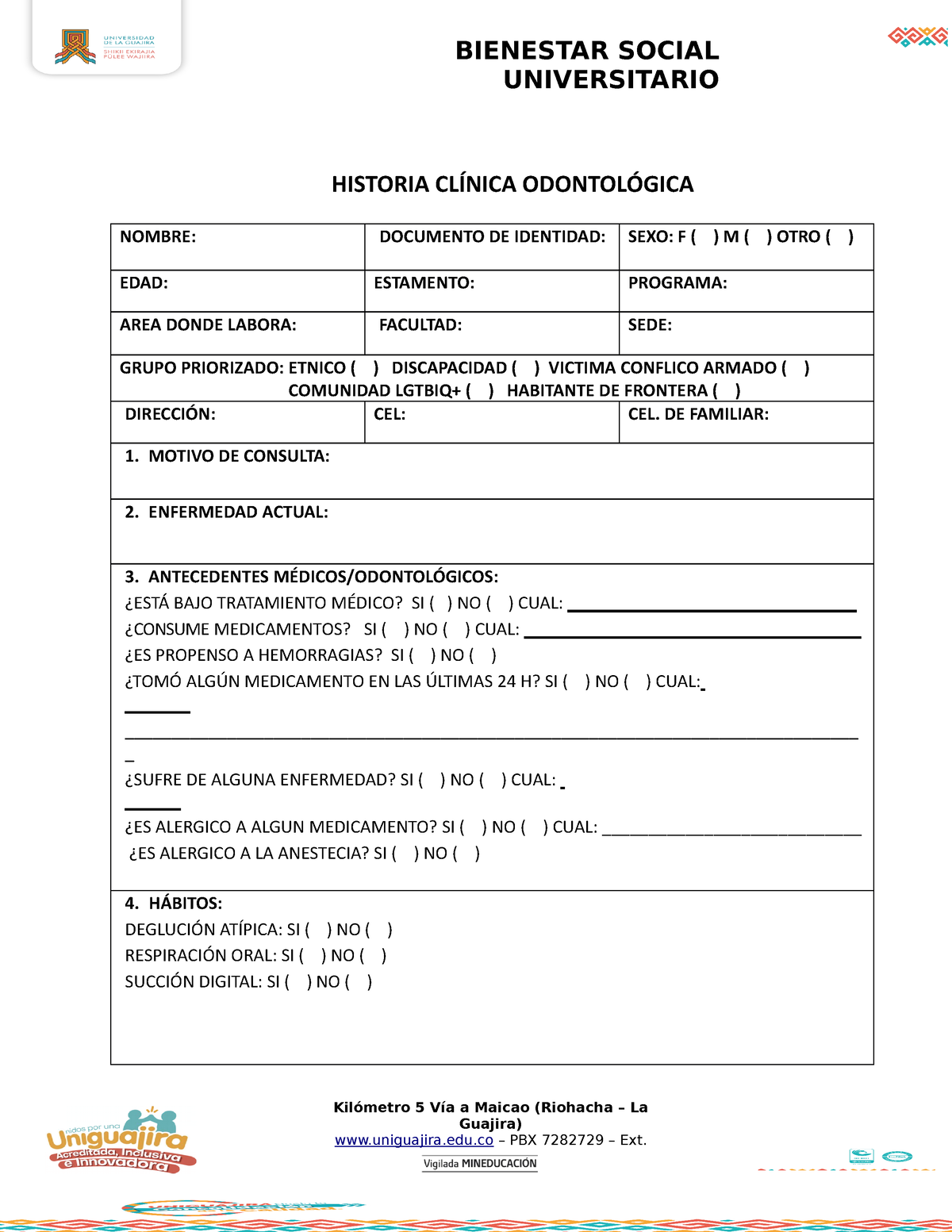 Historia Clinica Odontologica Pdf Consentimiento Info 0216