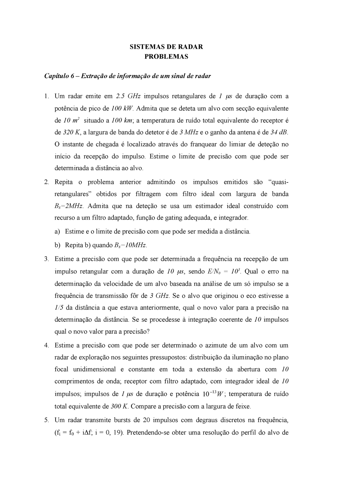 Srad Prática Cap6 Com Resolução Sistemas De Radar Problemas Capítulo 6 Extração De 7518