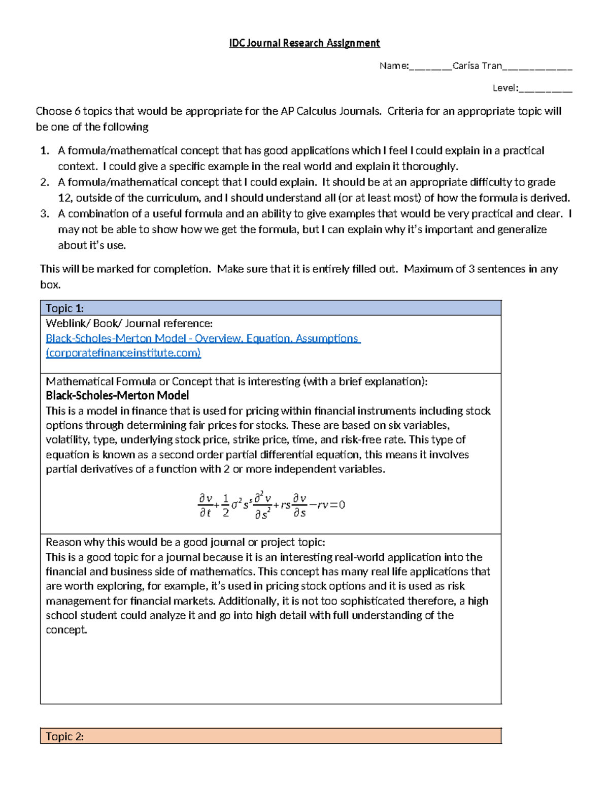 Introduction to Journals Assignment - IDC Journal Research Assignment ...