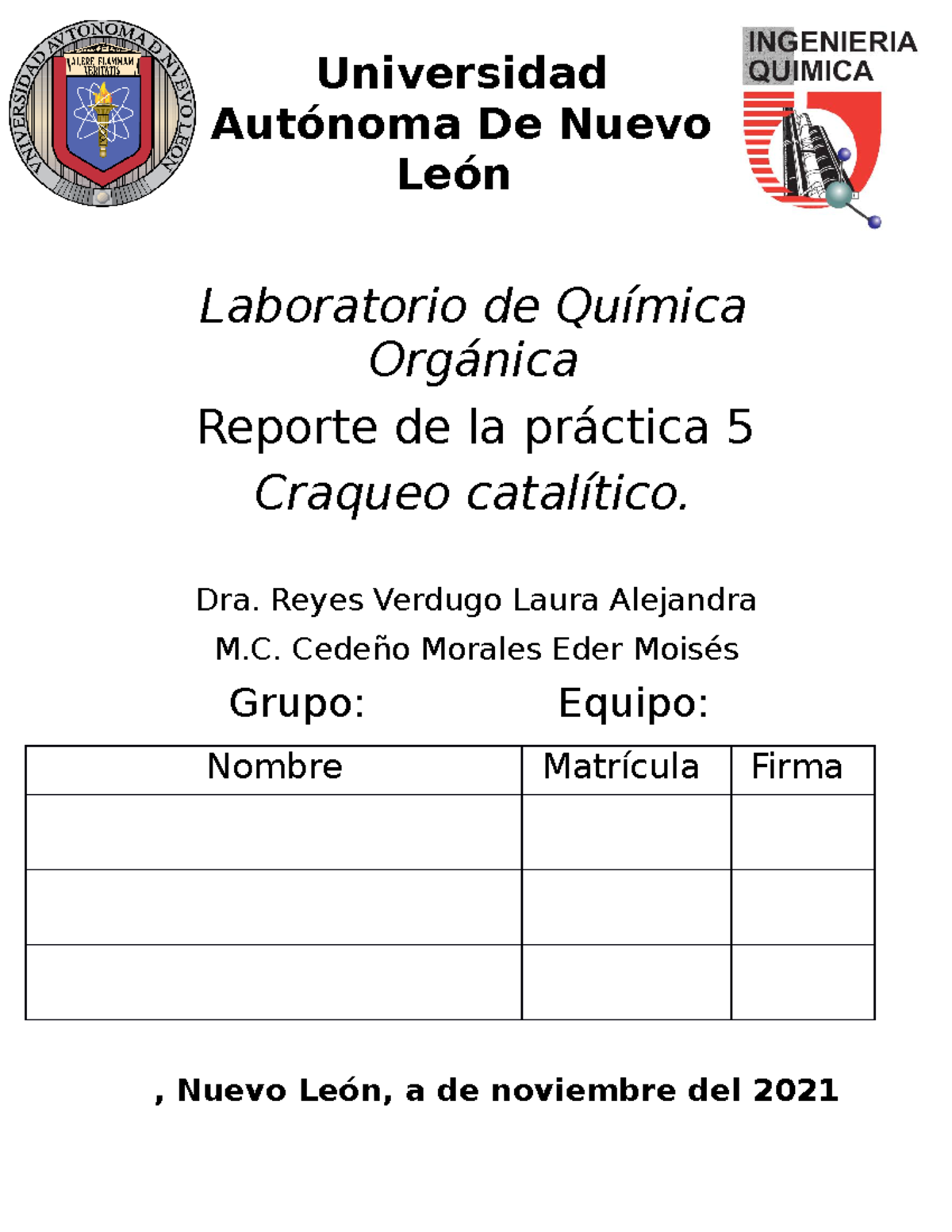 Reporte Laboratorio 5, Laboratorio DE Química Orgánica - Laboratorio De ...