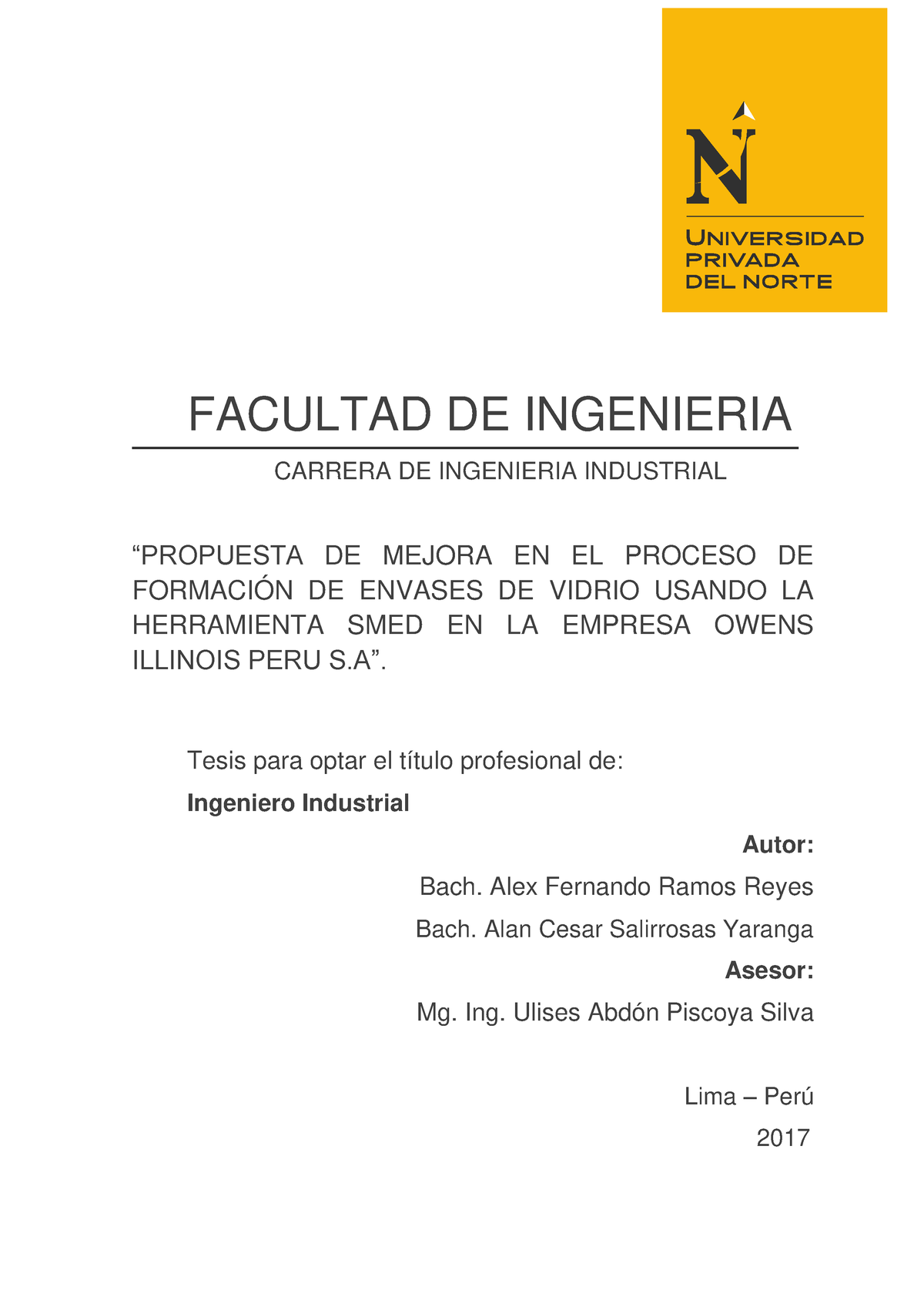 Smed Proyecto Facultad De Ingenieria Carrera De Ingenieria Industrial “propuesta De Mejora 2371