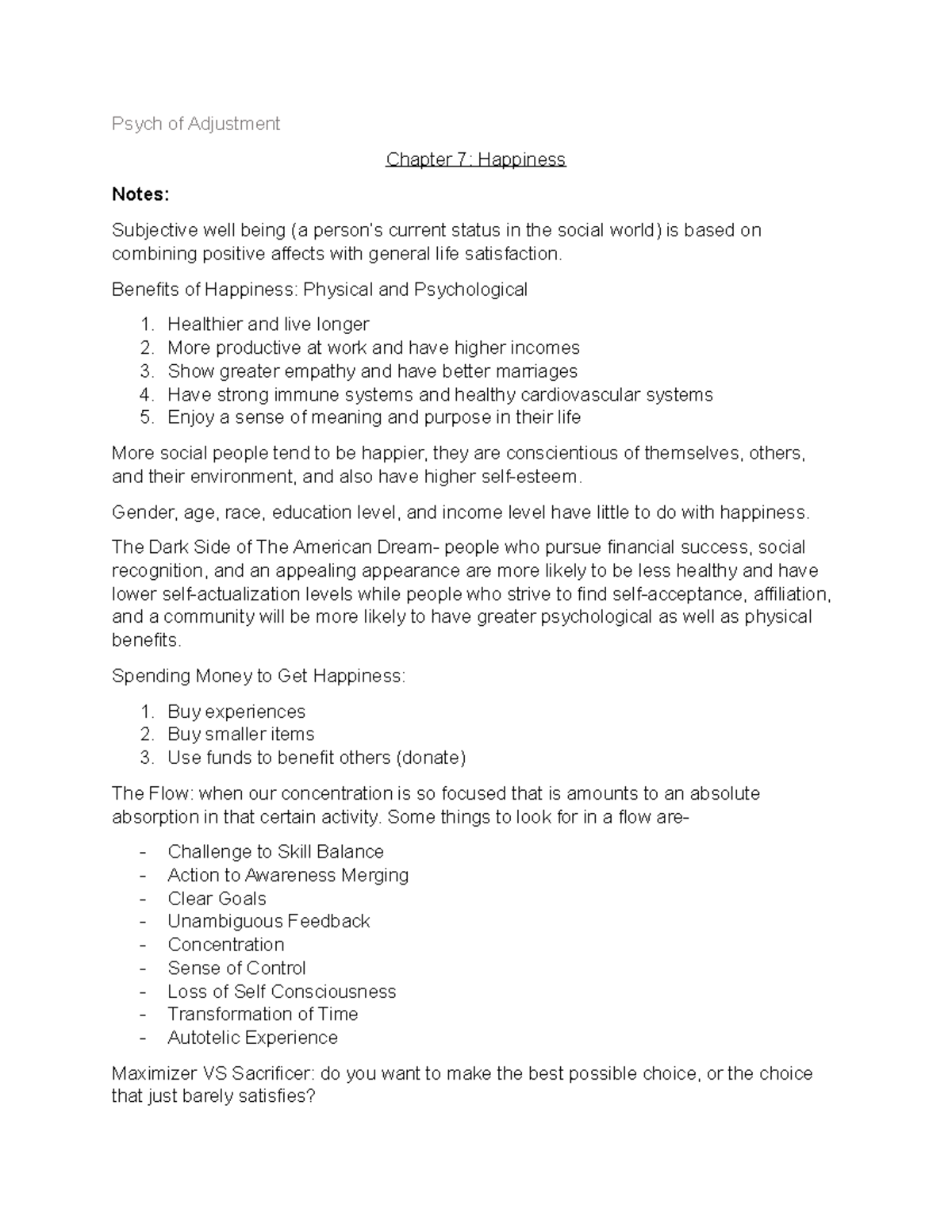 Pahappiness Morton - chapter report - Psych of Adjustment Chapter 7 ...