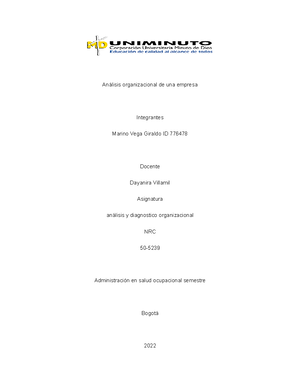 Actividad 1 MAPA Conceptual Diagnostico Organizacional Cindy - MAPA ...