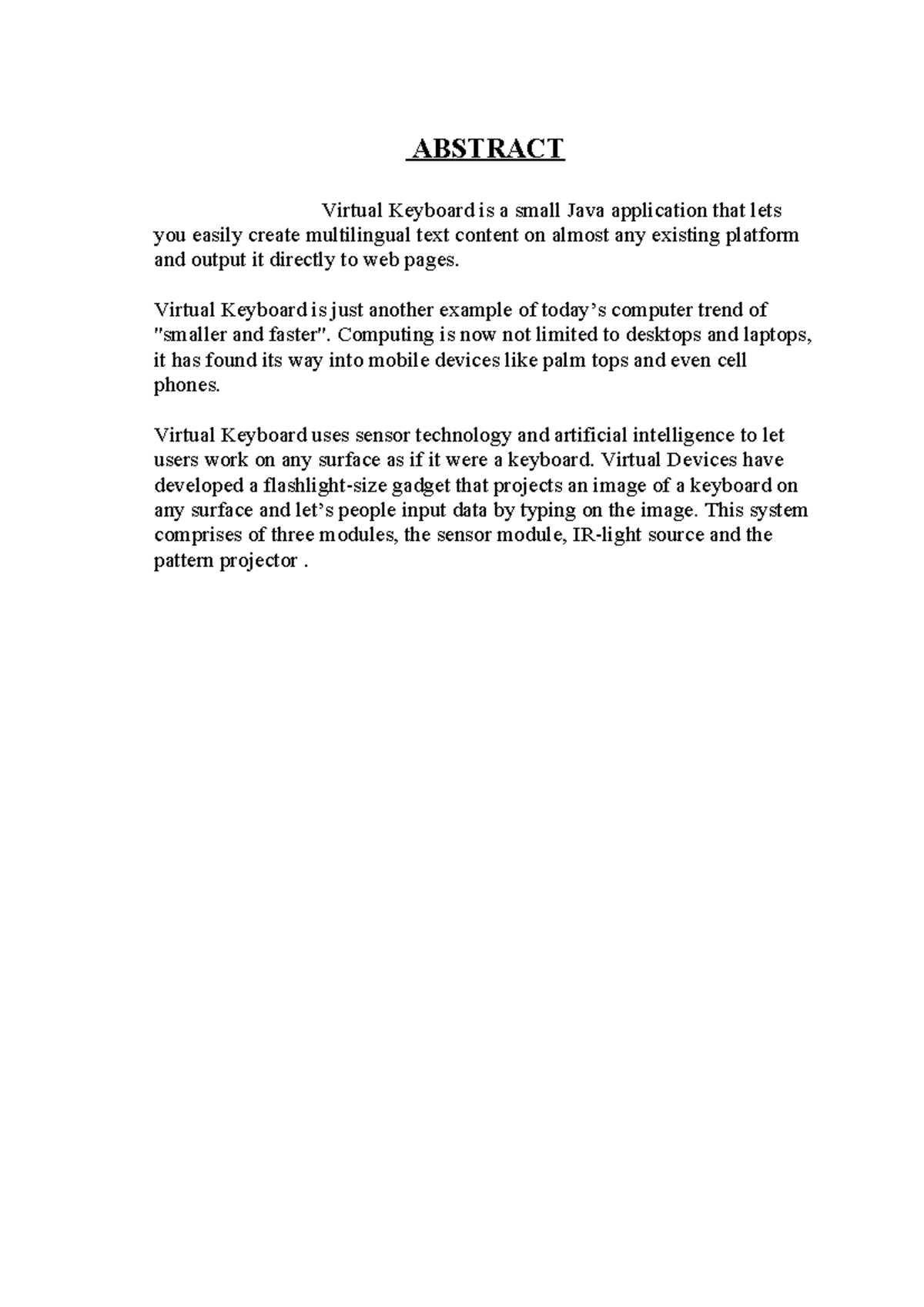 Abstract-Virtual-Typing - ABSTRACT Virtual Keyboard is a small Java ...