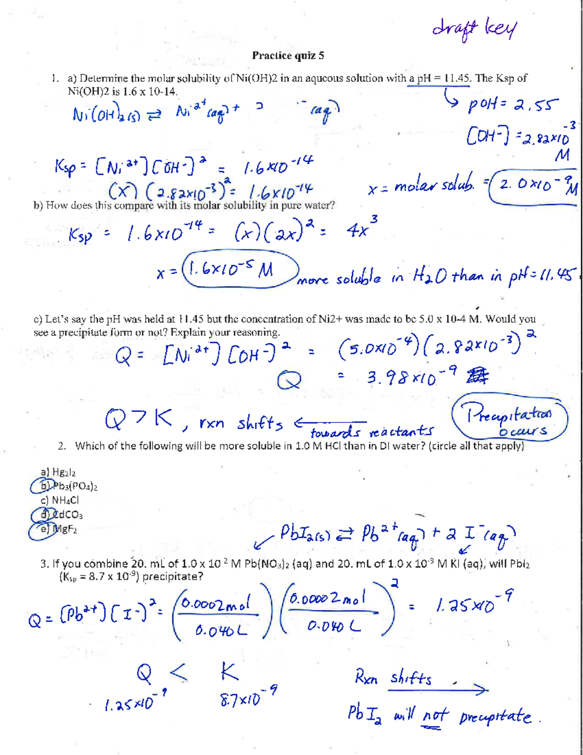 Practice quiz5 draft key - CHEM 104 - Studocu