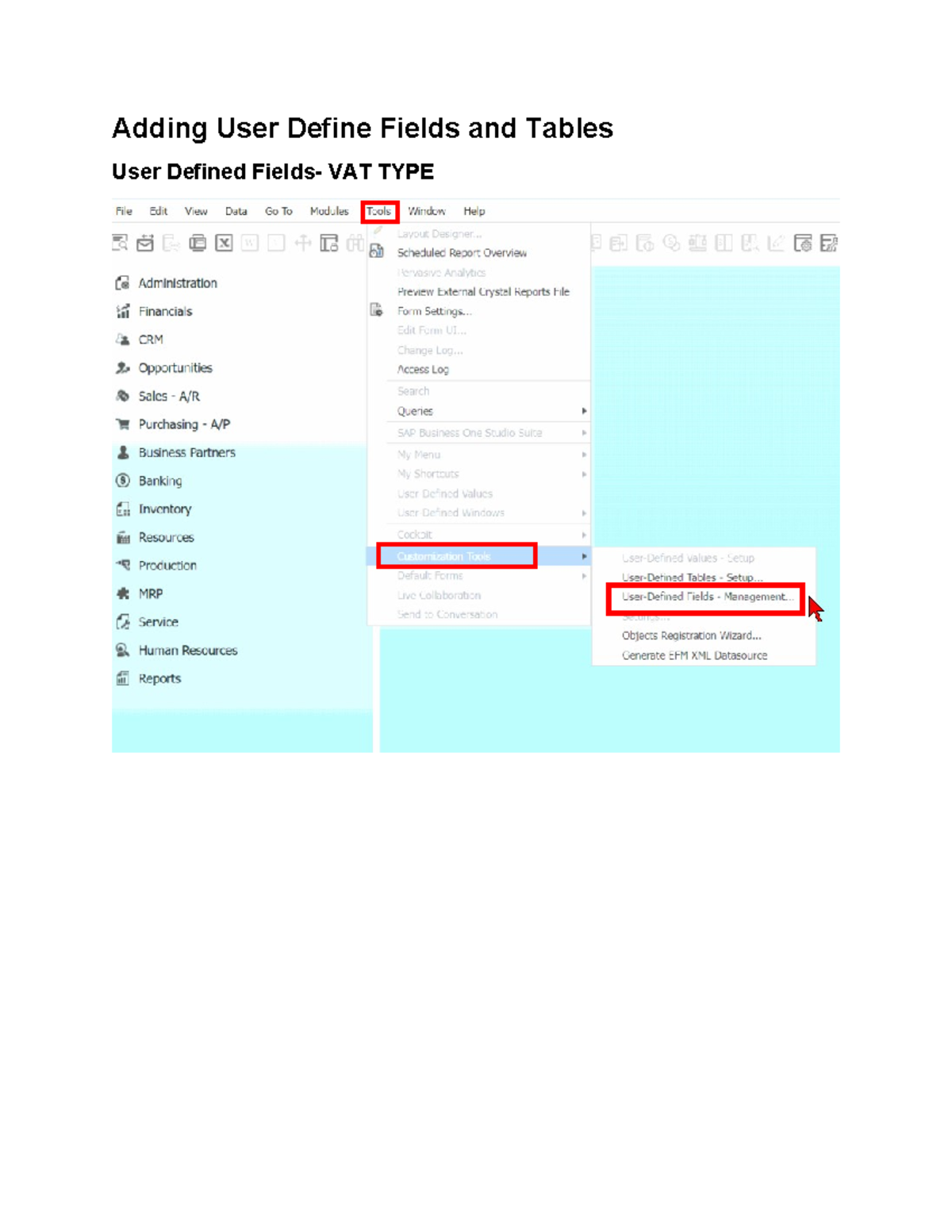 SAP - SAP - Adding User Define Fields and Tables User Defined Fields ...