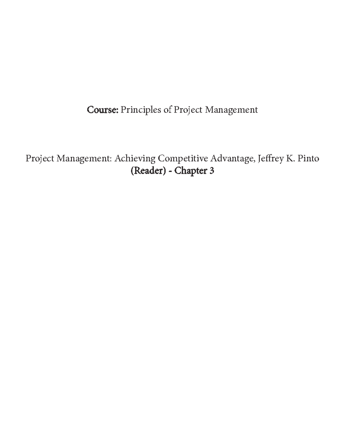 Material 002 PPM Chapter 3 - Course: Principles of Project Management ...