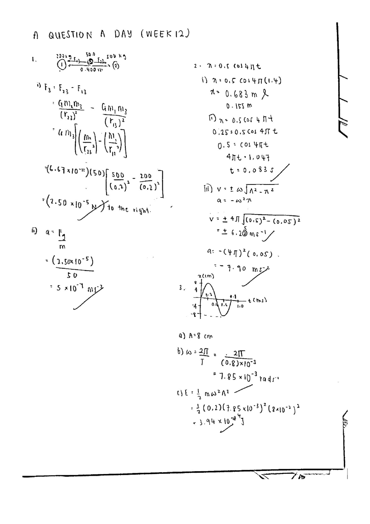 AQAD WEEK 12 - How to calculate physics question on youtube A Question ...