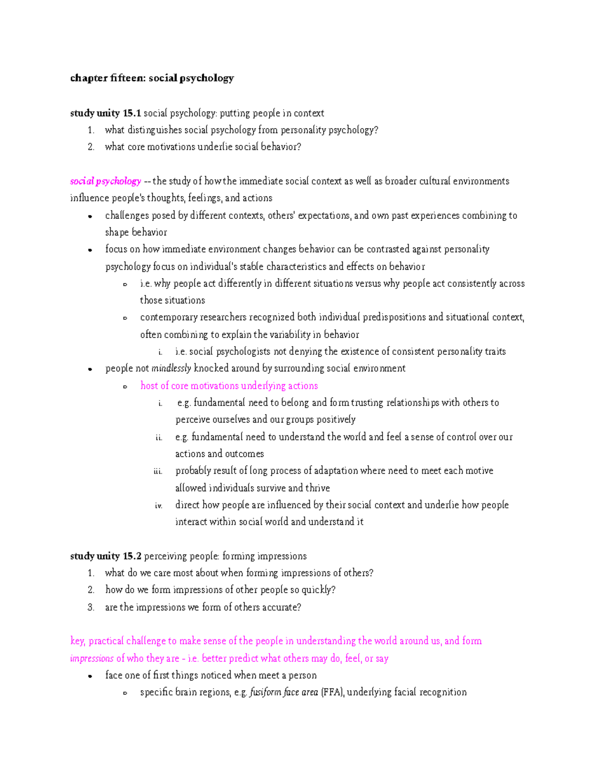 Chapter fifteen social psychology PSYCH 1 Stanford StuDocu