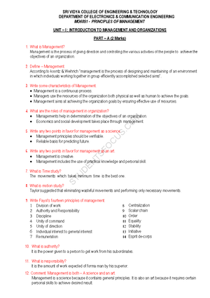 essay questions on principles of management