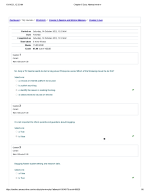 Chapter 6 Quiz Attempt review - Dashboard / My courses / EDUC6243 ...