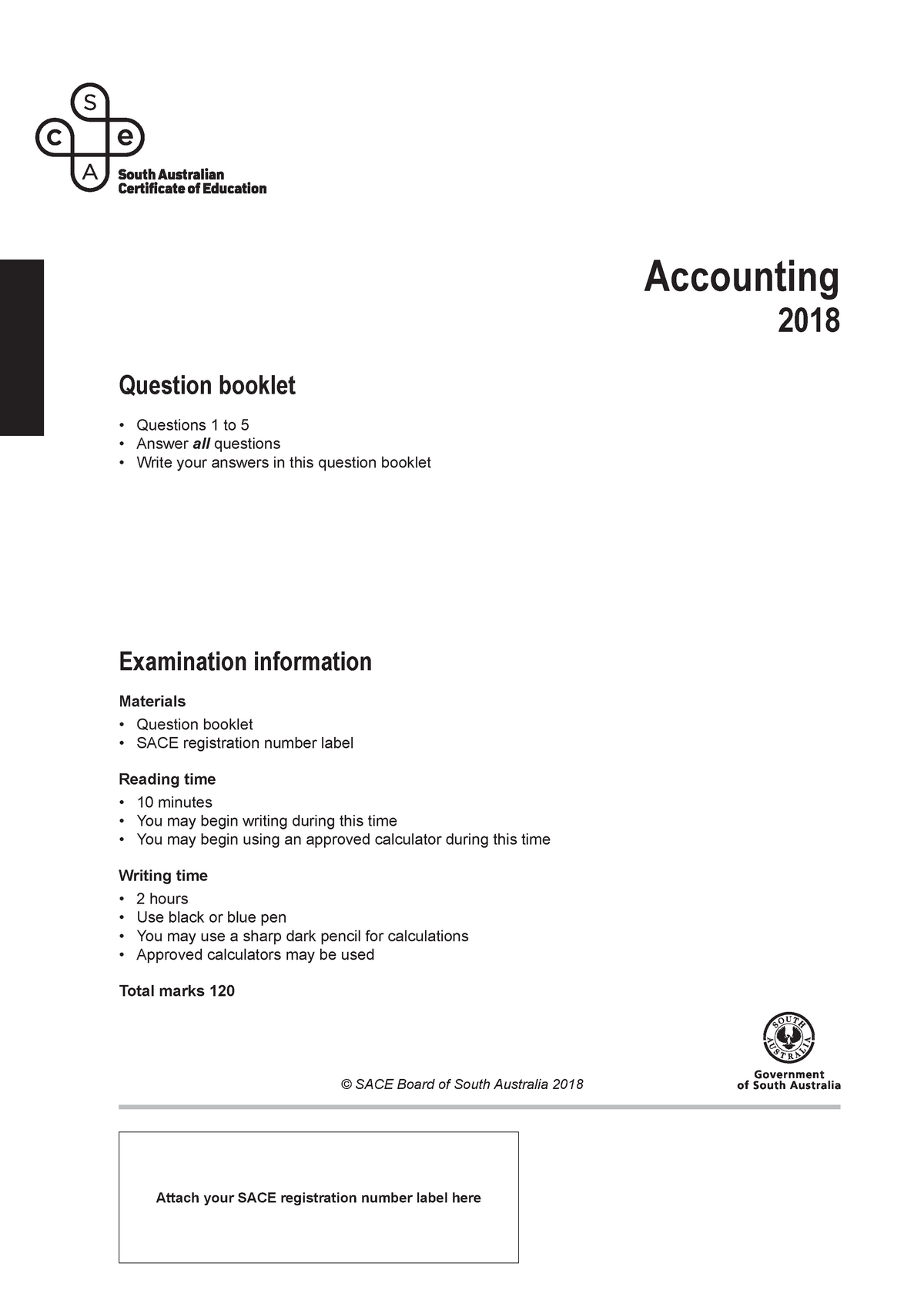 2018 Accounting Examination Paper - ACCT1006 - USyd - Studocu