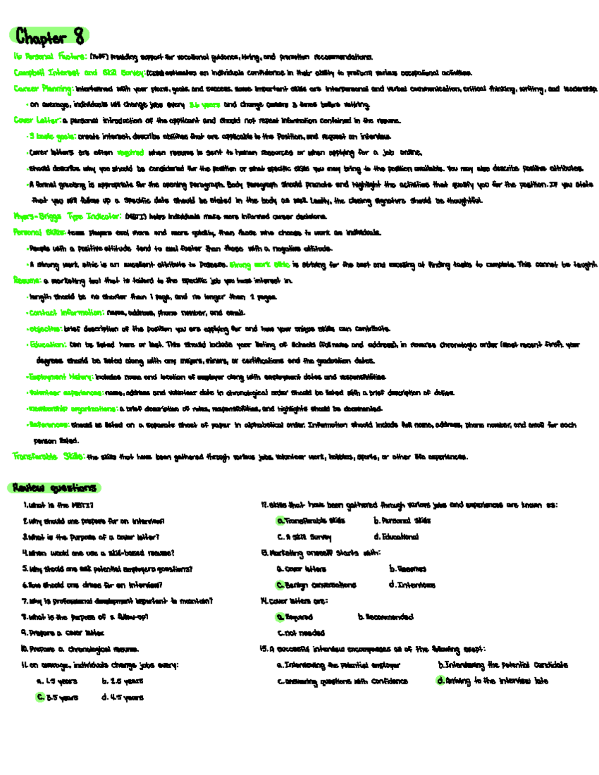 Chapter 8 Reading Notes - Chapter 8 16 Personal Factors : 116 PF ...