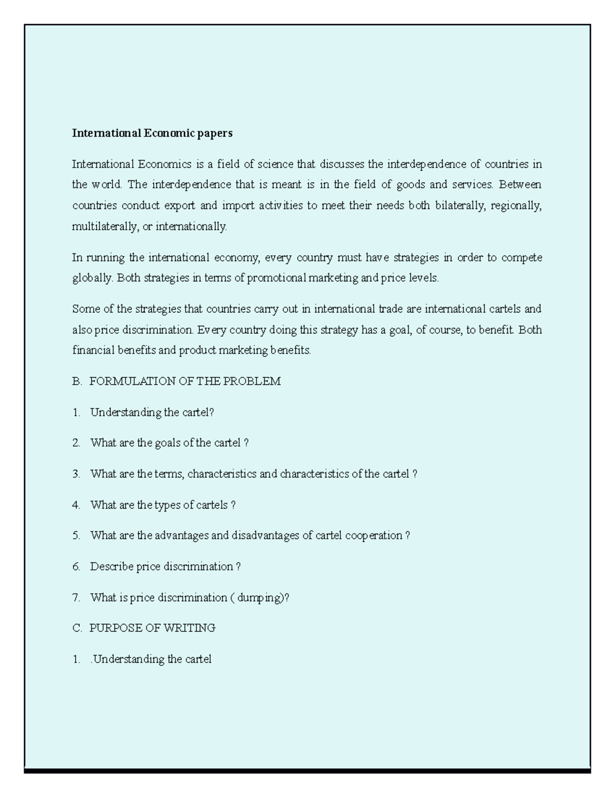 international economics thesis topics