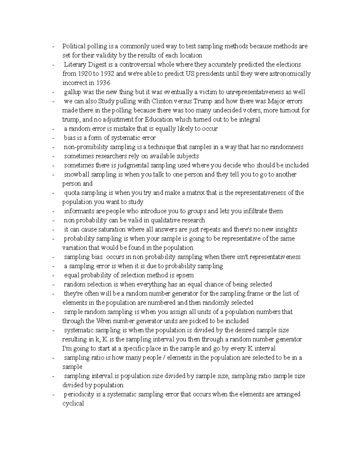 SOCY 210 - Notes - Political polling is a commonly used way to test ...