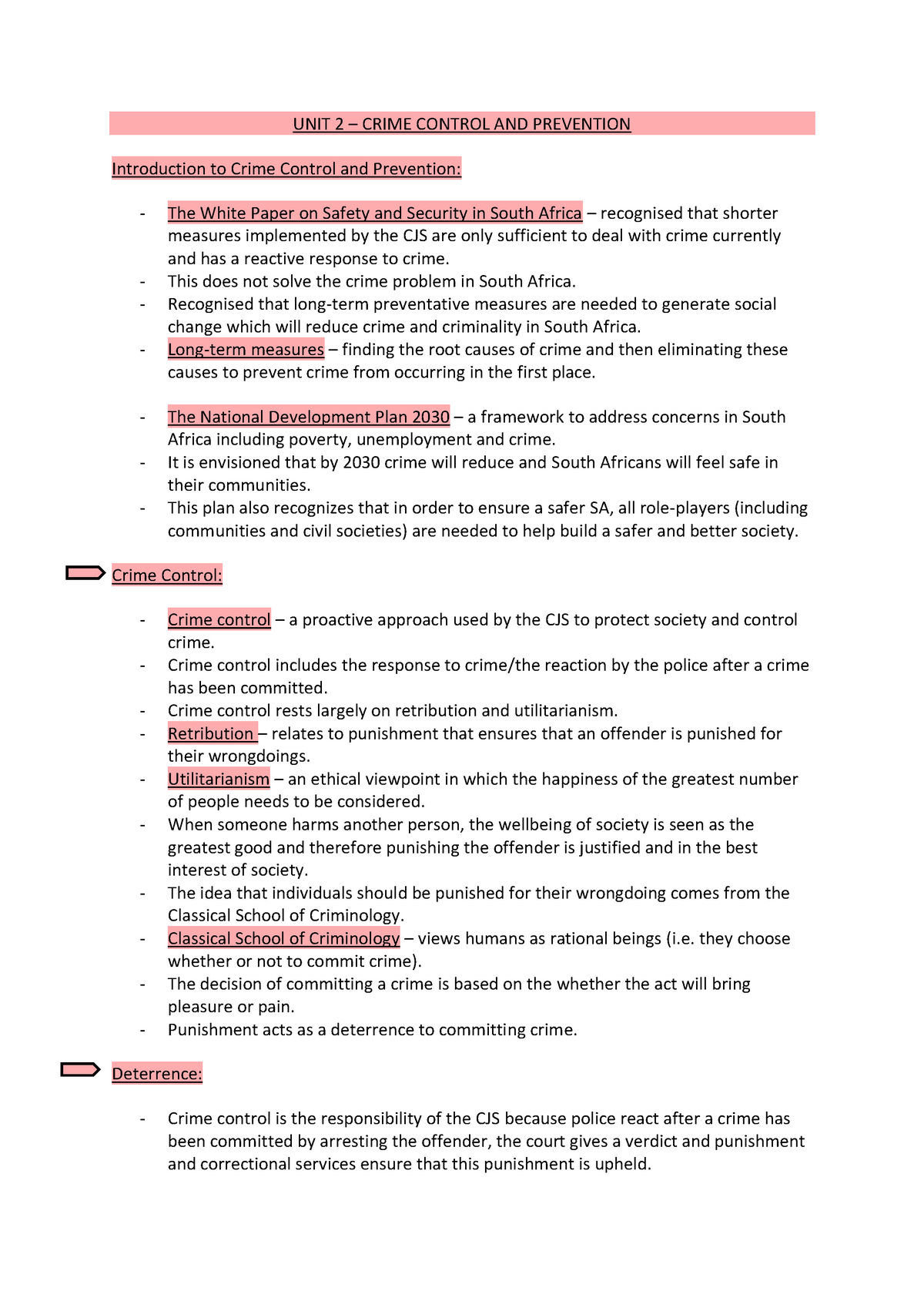 KRM UNIT 2 - Study Notes For Unit 2 - UNIT 2 – CRIME CONTROL AND ...