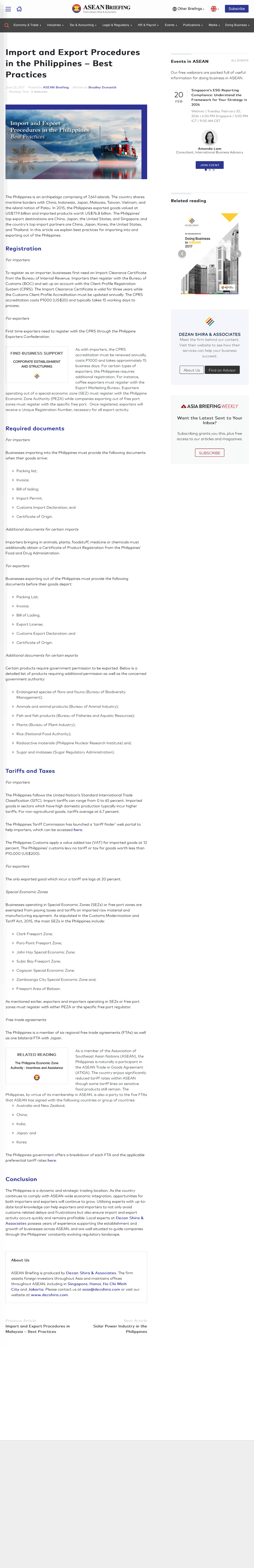 Import and Export Procedures in the Philippines - FIND BUSINESS ...