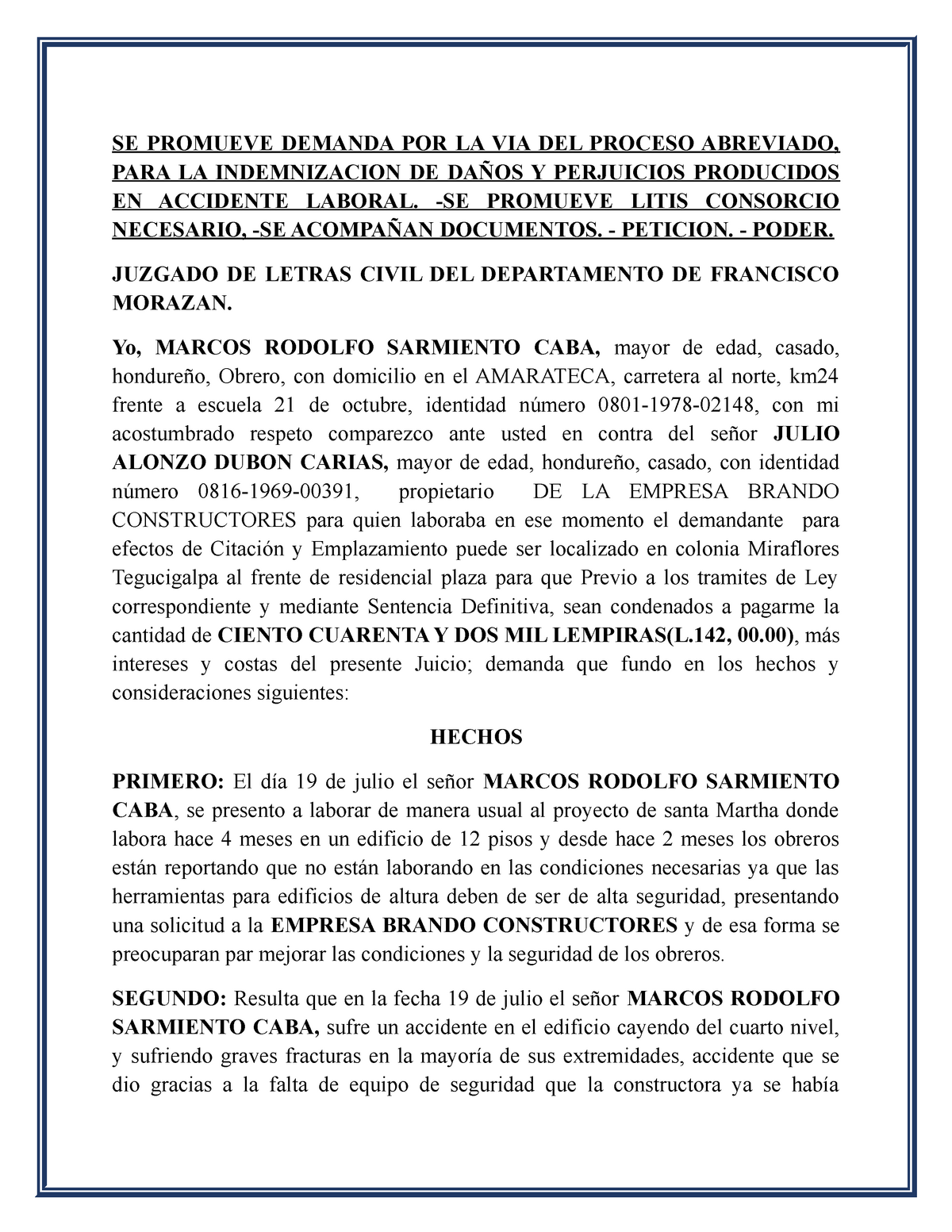 Litisconsorcio Necesario - SE PROMUEVE DEMANDA POR LA VIA DEL PROCESO  ABREVIADO, PARA LA - Studocu