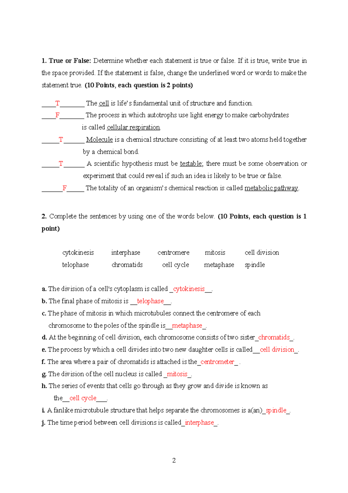 HW1 - Homework 1 - 1. True or False: Determine whether each statement ...