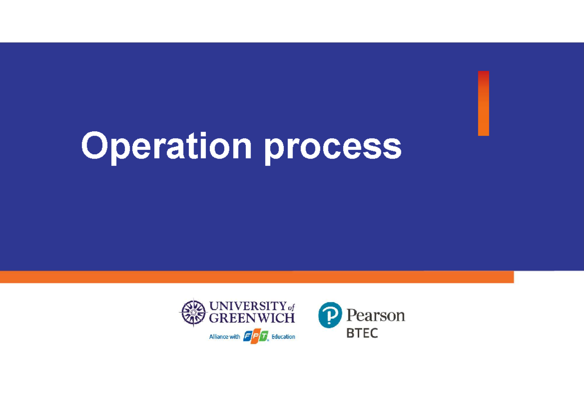 Lecture Slide 2 - operation - Operation process Concept of Operation ...