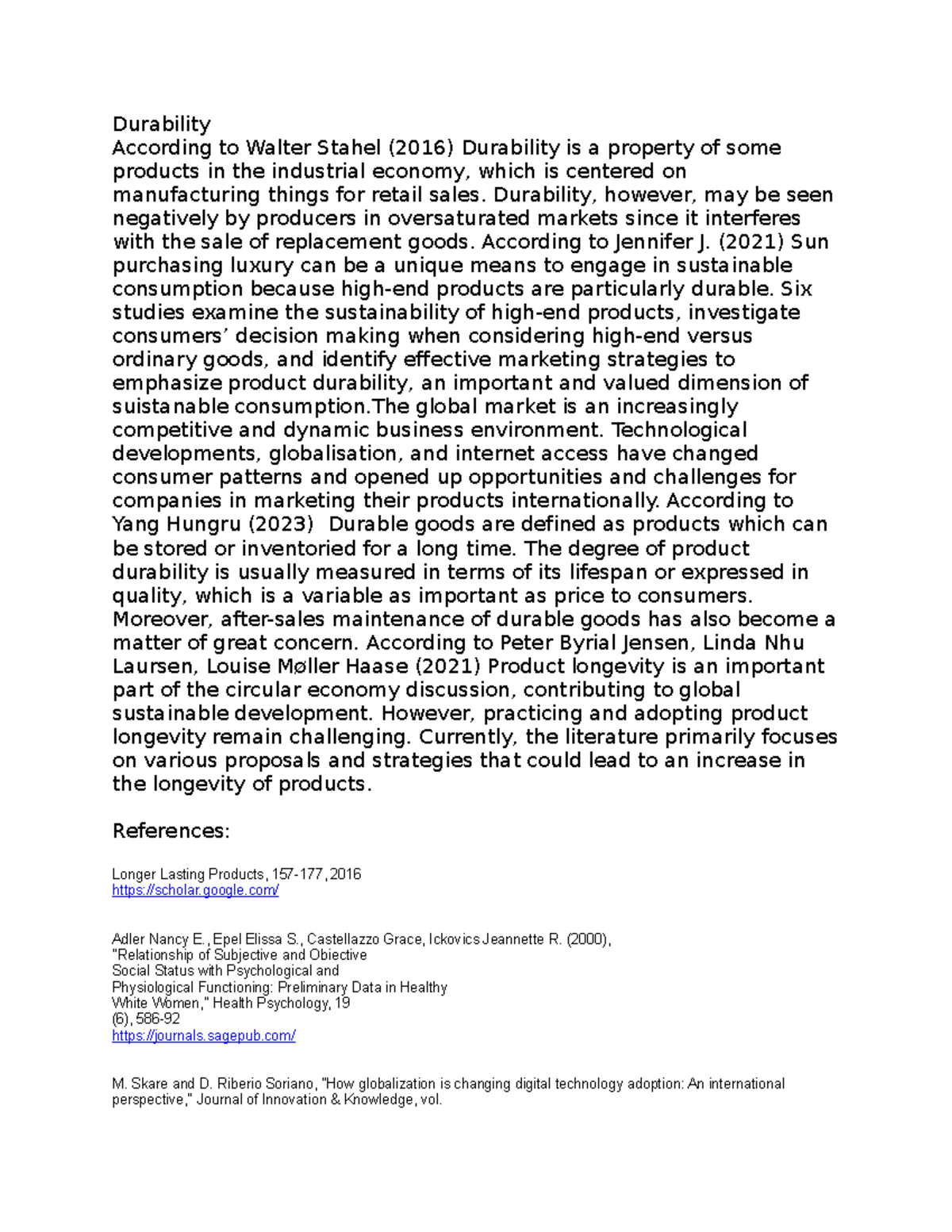 Durabilityawa - xgfjgll - Durability According to Walter Stahel (2016 ...