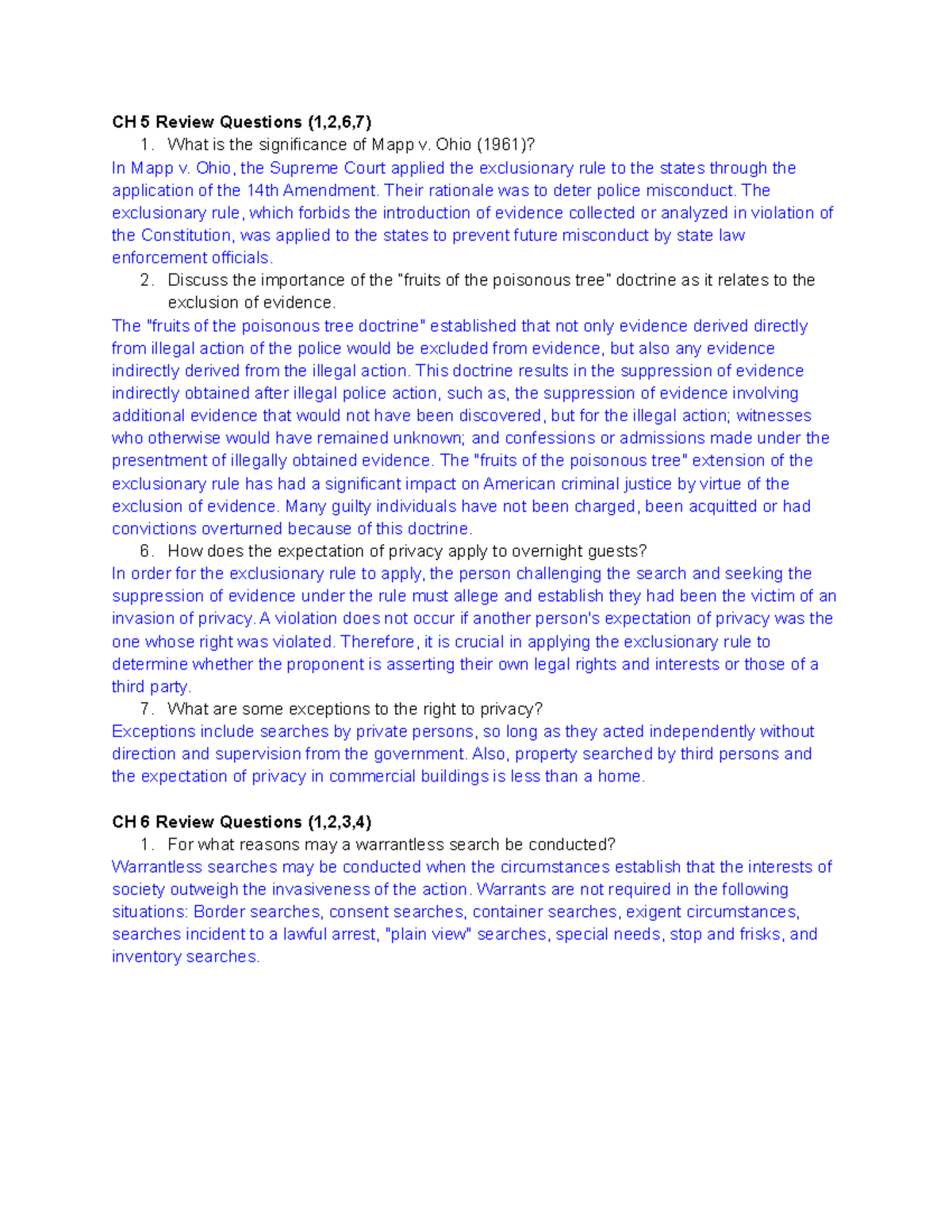 Module 2 Review Questions CH 5 Review Questions (1,2,6,7) 1. What is