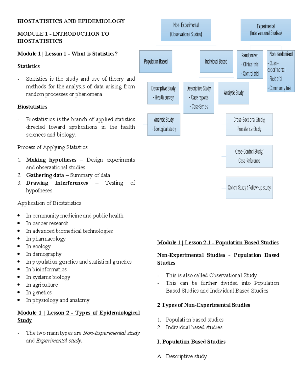 Biostatistics AND Epidemiology Midterms - BIOSTATISTICS AND ...