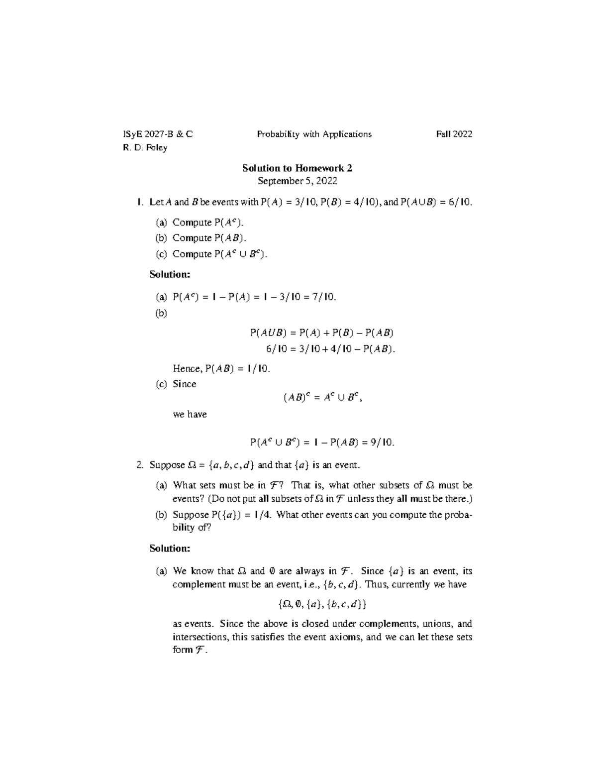 02 soln hmwk 2027 - Gives the solutions without the procedure for the ...
