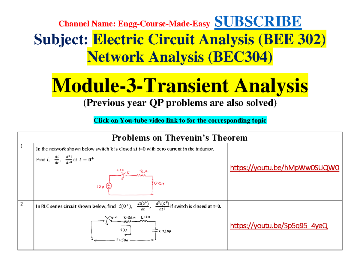Module-3 NA(BEC304)&ECA(BEE 302)-6-10-2024 - Channel Name: Engg-Course ...