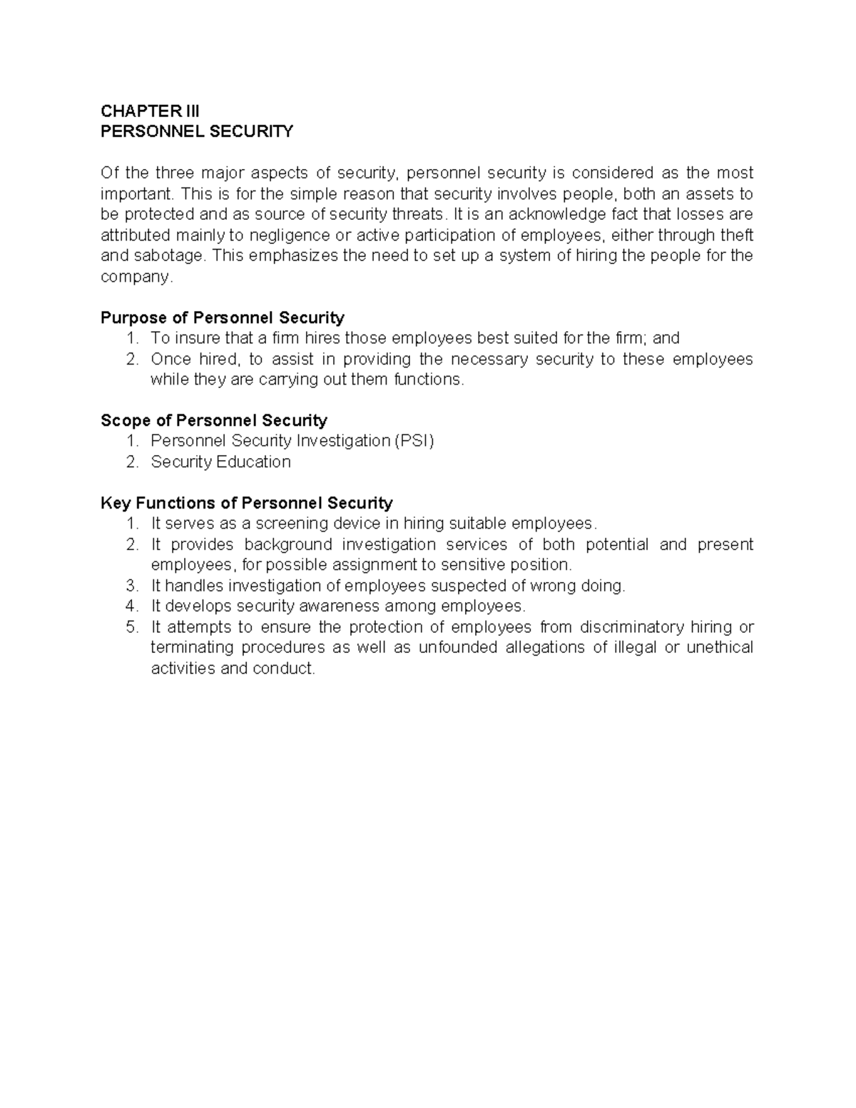 LEA 3 Chapter 3 - For educational purposes only - CHAPTER III PERSONNEL ...