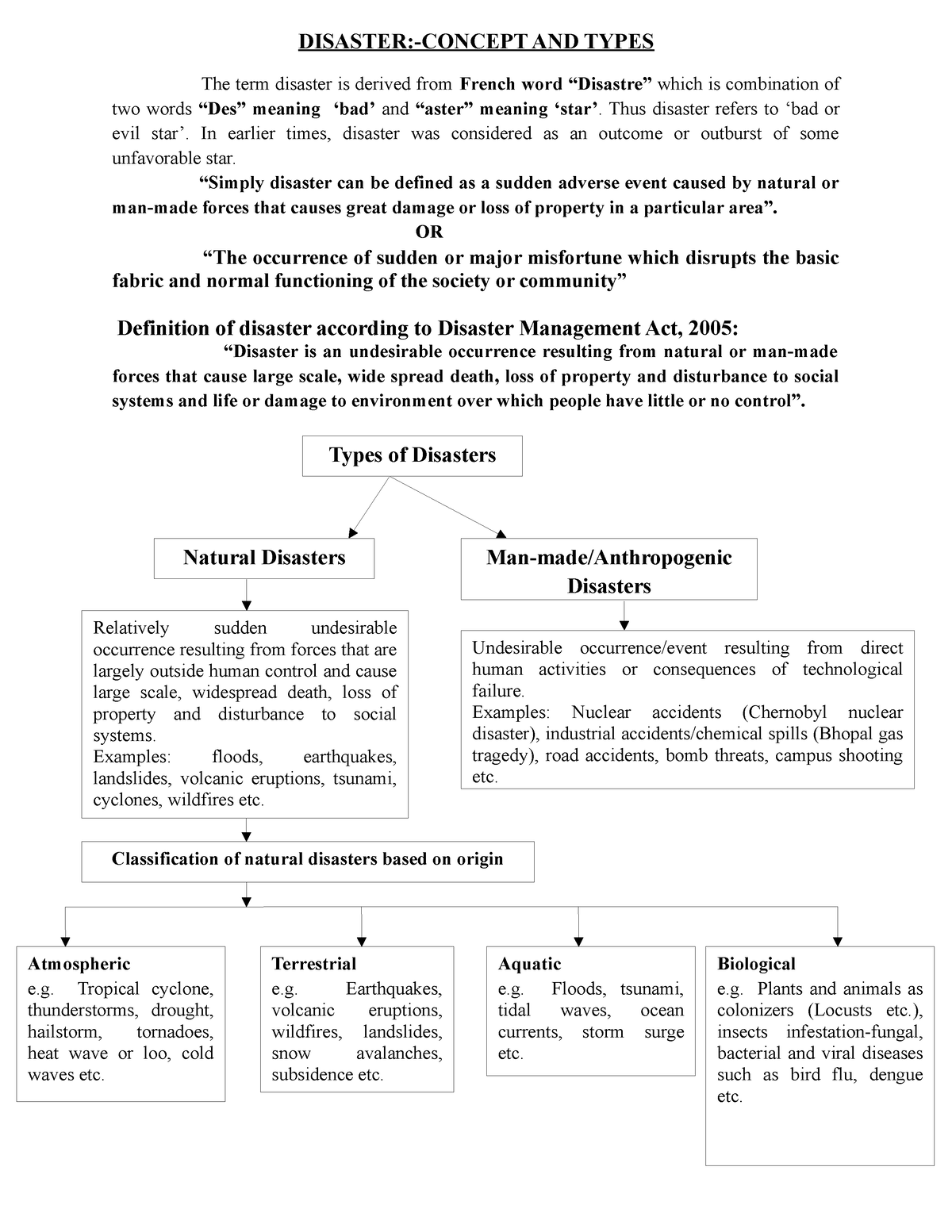 Disaster Concept And Types - DISASTER:-CONCEPT AND TYPES The Term ...