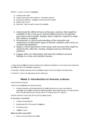 Forensic essay notes part 3 - Forensic essay Case study- An example of ...