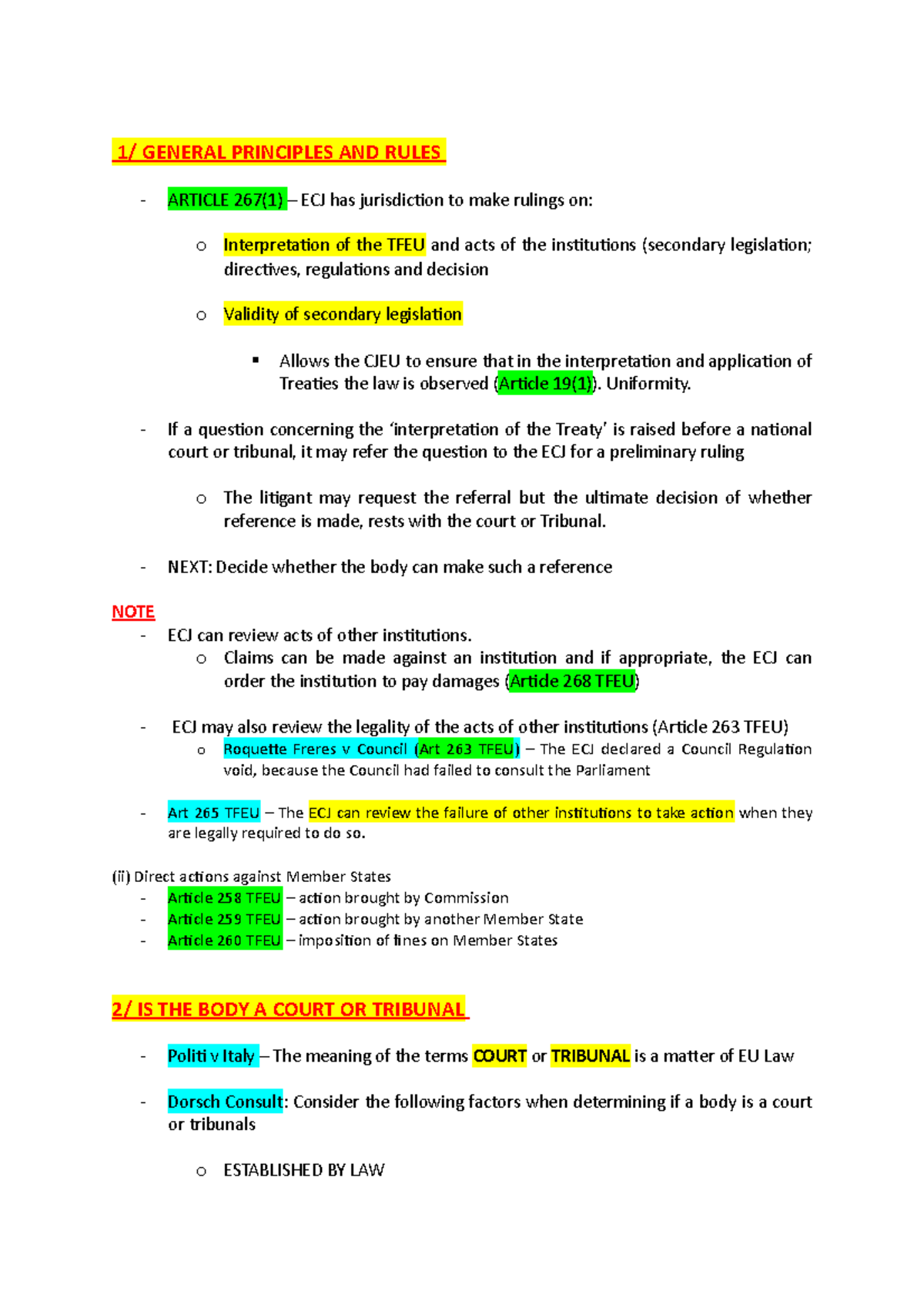 Article 267 - Structure - 1/ GENERAL PRINCIPLES AND RULES ARTICLE 267(1 ...