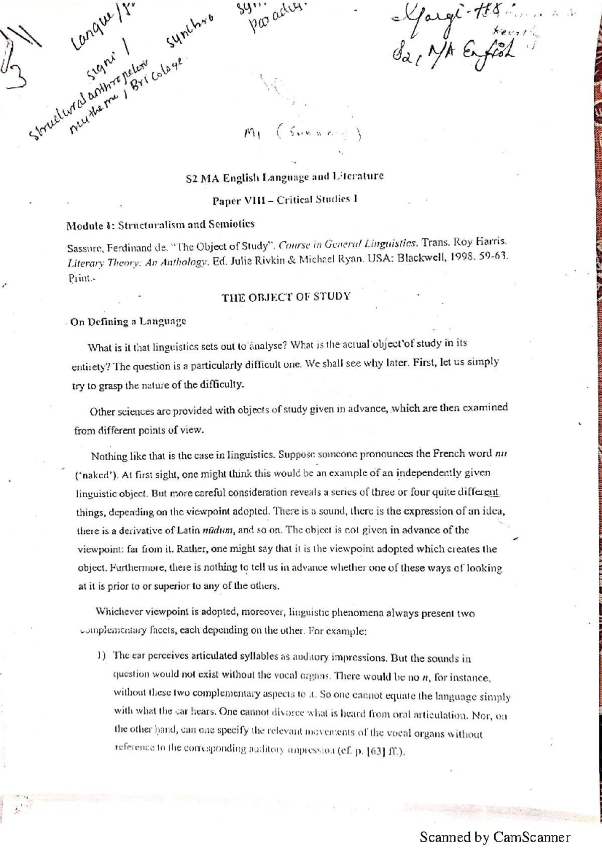 Linguistics english essay - MA English Language and Literature - Studocu