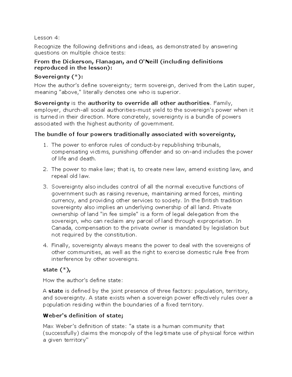 Lesson 4 Learning Objective Notes - Lesson 4: Recognize the following ...